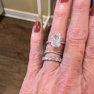 Effinny Sterling Silver Diamond Ring Set. Three piece set!